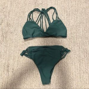 Mikoh green two piece swimsuit